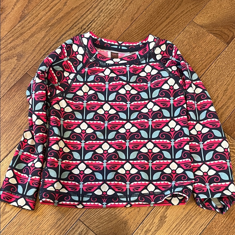 Tea Collection Pink and Black Swim Shirt